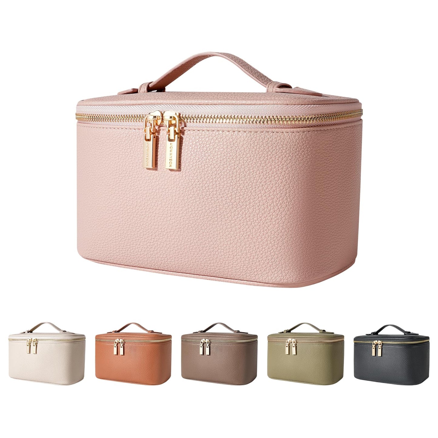 Camdeez Cosmetic Bag,ROWNYEON Makeup Bag,Portable Makeup Train Case,Travel Toiletry Bag Case Organizer for Women,Pink