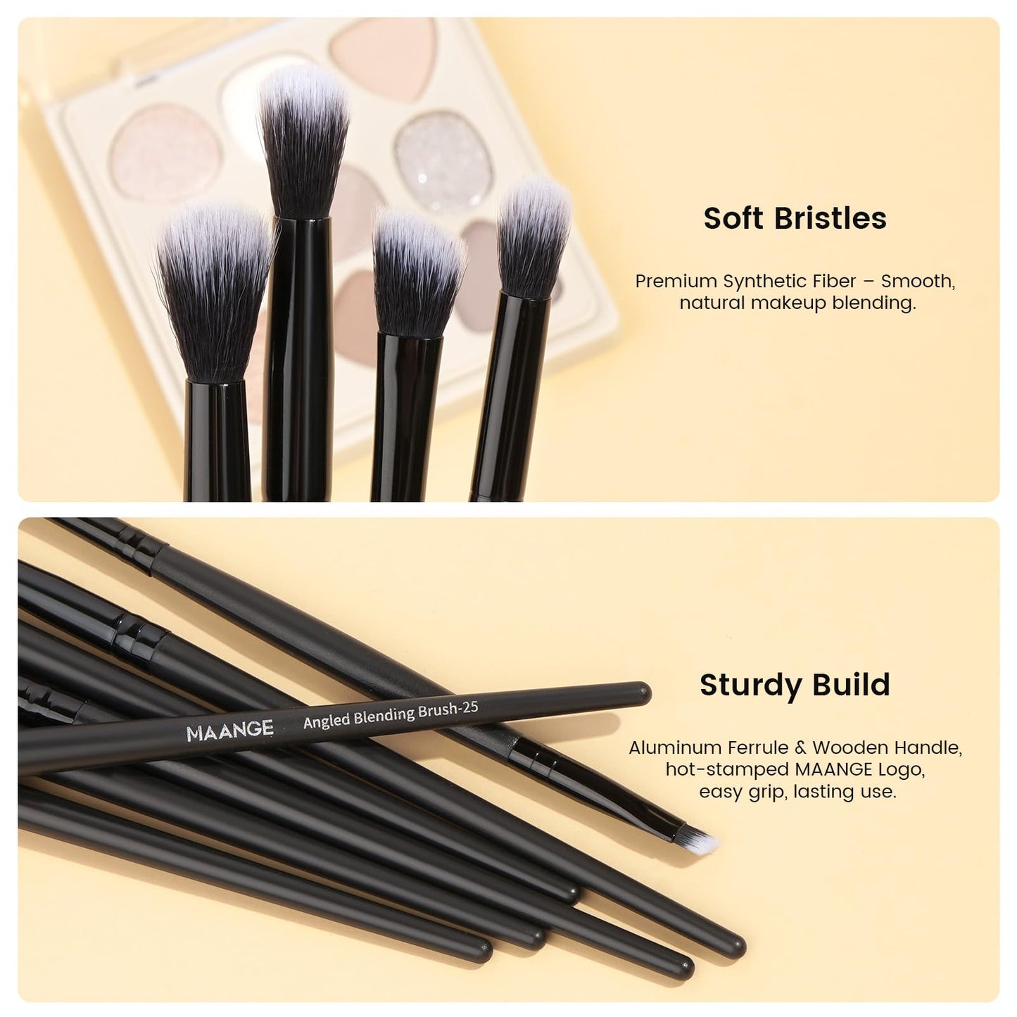 MAANGE Eye Makeup Brushes, 41 Pcs Premium Synthetic Precision Makeup Brush Set Contour Blush Concealers Eyeshadow Eyeliner Blending Make Up Brush Kit (Black, 41 Piece Set)