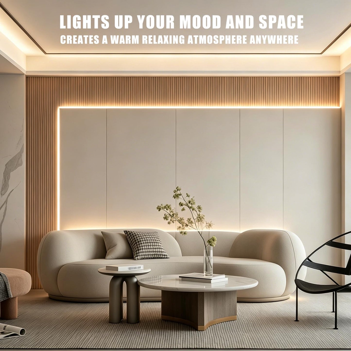 Olaholii 16.4ft Bluetooth White COB Led Strip Light with App, 3000K Ra93+ Dimmable Bright Warm White Led COB Strip Light, White Led Strip Light for Mirror, Stair, Cabinet, Room