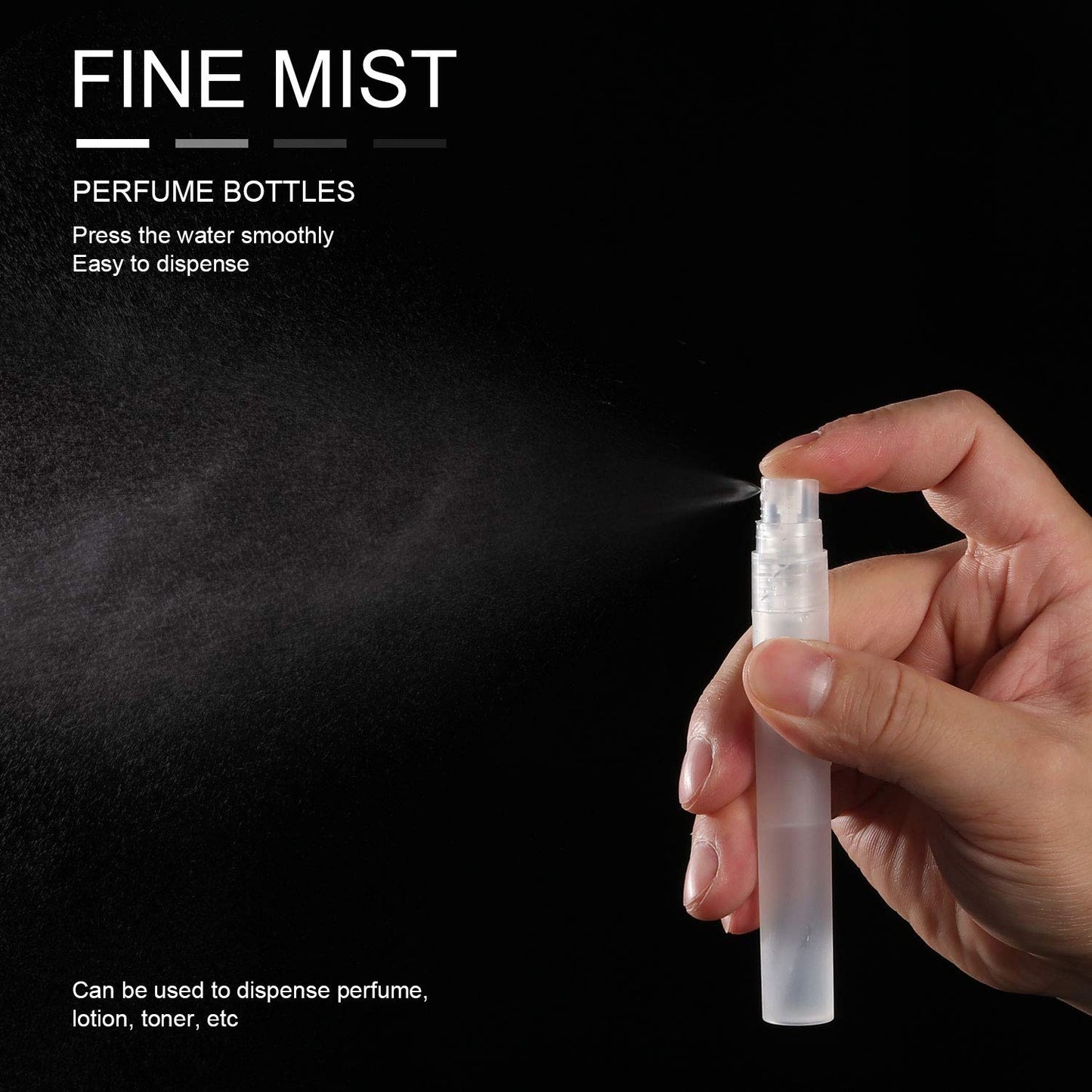 Patelai 60 Pieces 10 ml Plastic Spray Bottles Empty Fine Mist Sprayer Bottles for Travel Essential Oils Perfume Supplies(Clear)