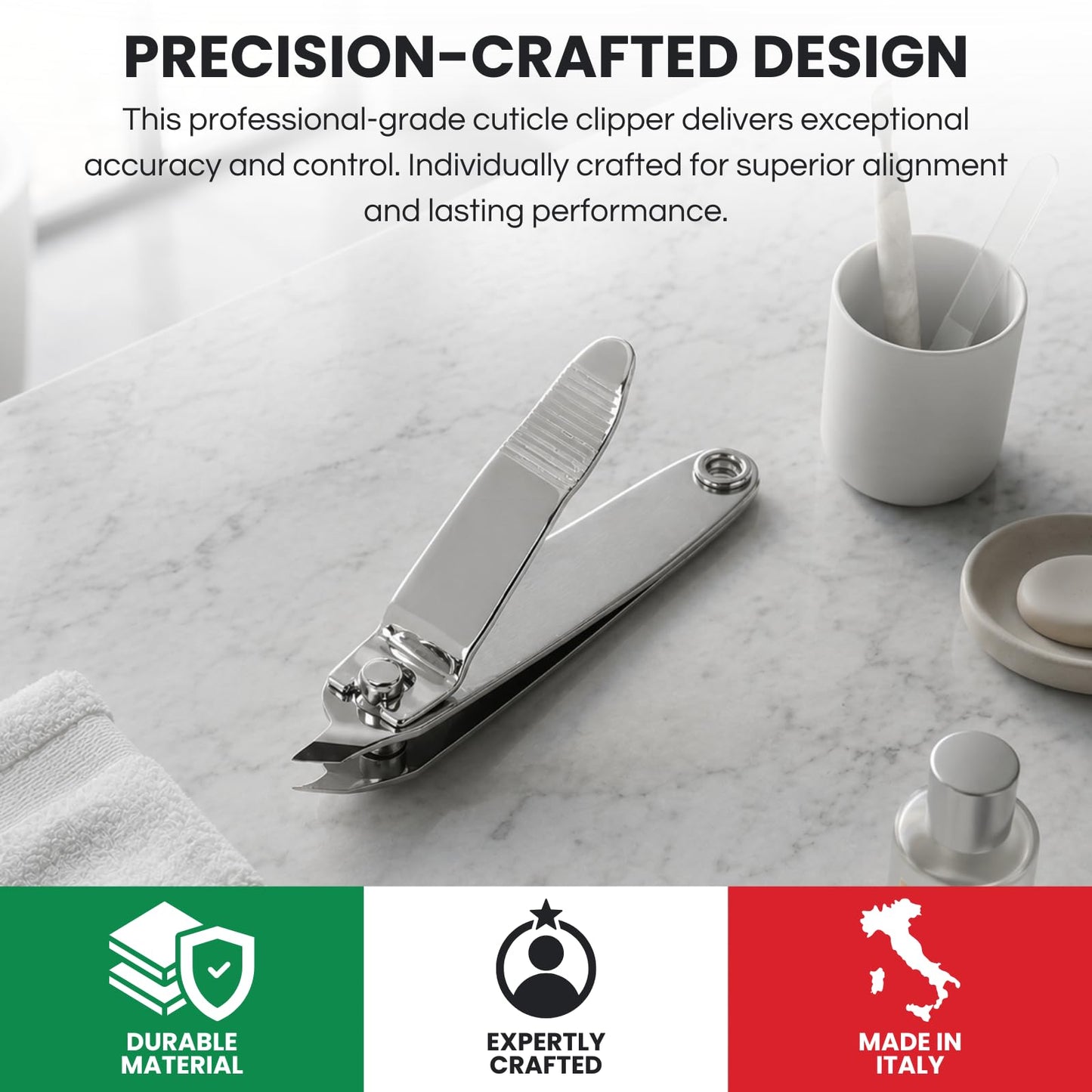 Premax Professional Cuticle Clipper - Made in Italy - Premium Stainless Steel Nail Nipper, Sharp Blades for Precise Manicure & Pedicure, Ergonomic Scissors Design, Durable, Salon Quality Grooming Tool