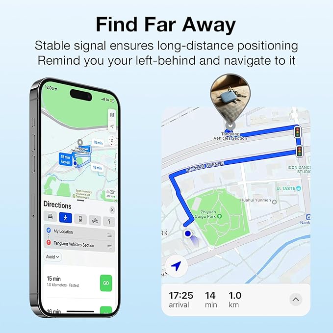 OTIC Smart Tracker Works with Apple Find My & Google Find Hub, for Dual-System Tracking Device Item Finder,Key Luggage Passport,Replaceble Battery(Blue, 4 Pack)
