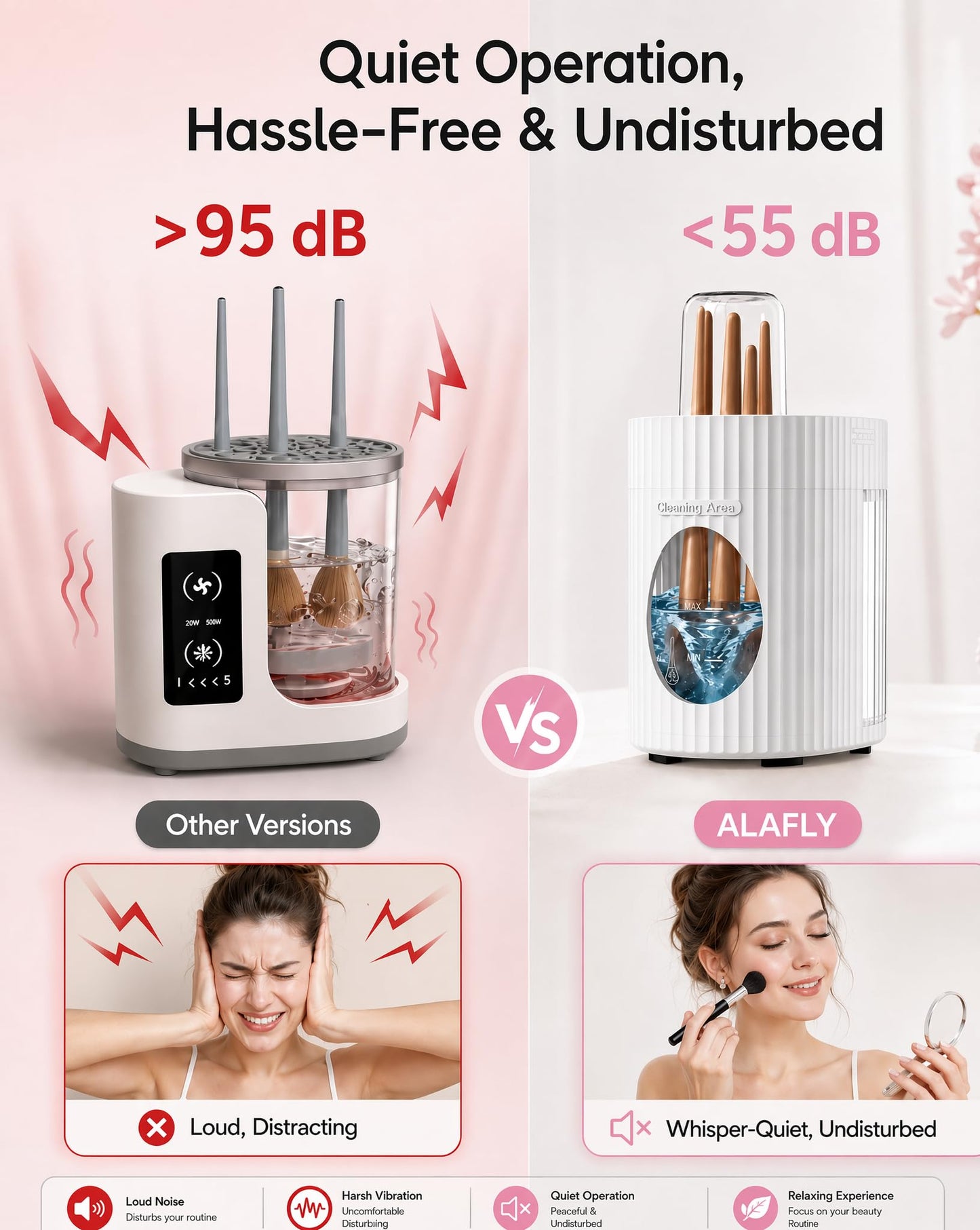 ALAFLY 3 IN 1 Electric Makeup Brush Cleaner & Dryer, Automatic USB Deep Cleaning Machine, Portable Quick Clean & Dry [No Need to Remove Makeup Brushes], Fits Most Brush Sizes