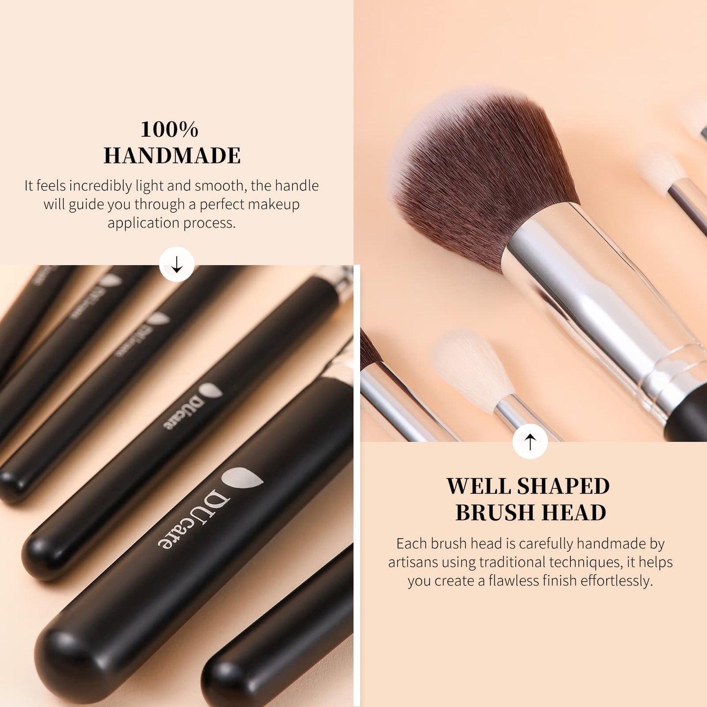 DUcare Makeup Brushes 15Pcs+Mirror