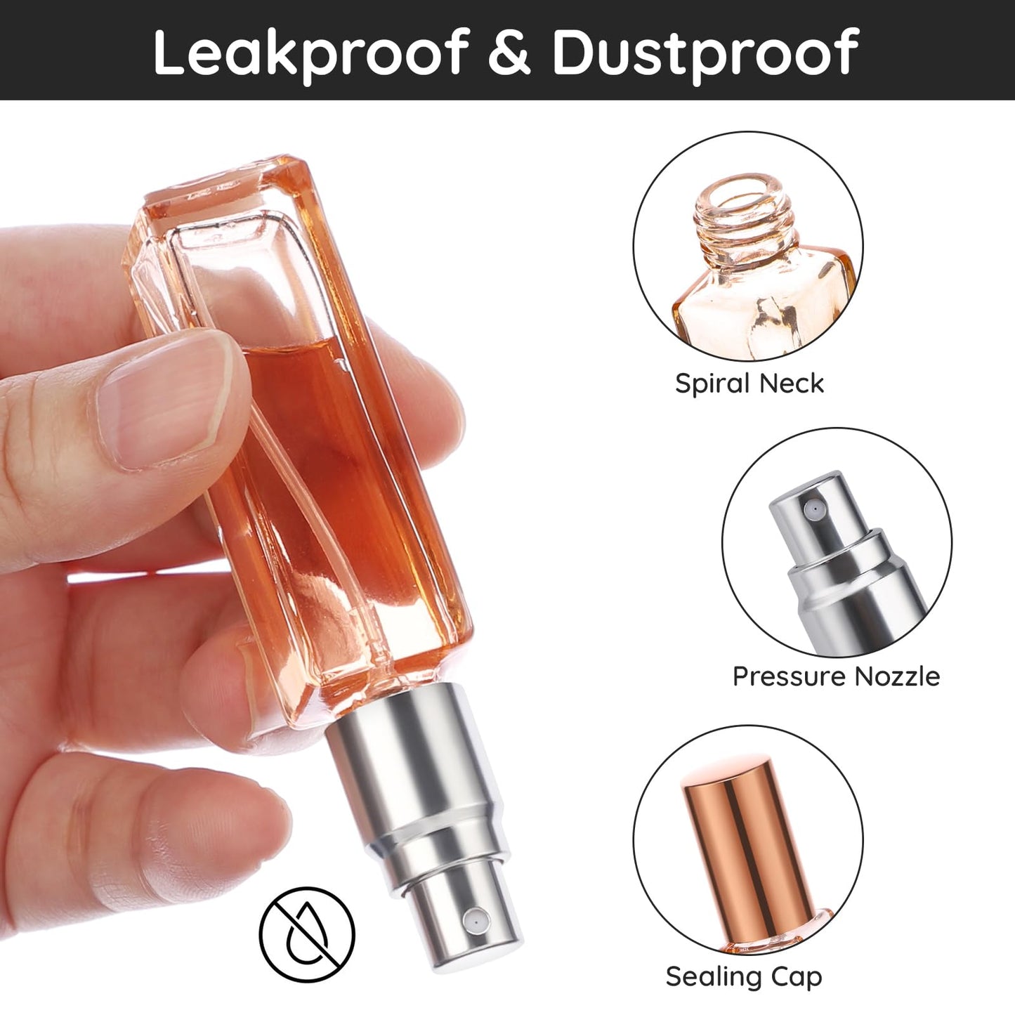 Segbeauty Travel Perfume Atomizer Refillable, 10 Packs Empty Perfume Spray Bottles, 10ML Mini Pocket Cologne Sprayer Fine Mist Atomizer Cosmetic Sample Bottle for Outgoing Party Work