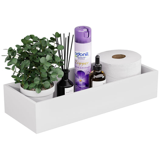 ZHWS Toilet Paper Basket, Bathroom Basket, Toilet Tank Tray for Storage Toiletries, Back of Toilet Organizer, Bathroom Vanity Tray for Makeup, Decorative Tray, Toilet Tank Basket 15" x 6" x 3 White