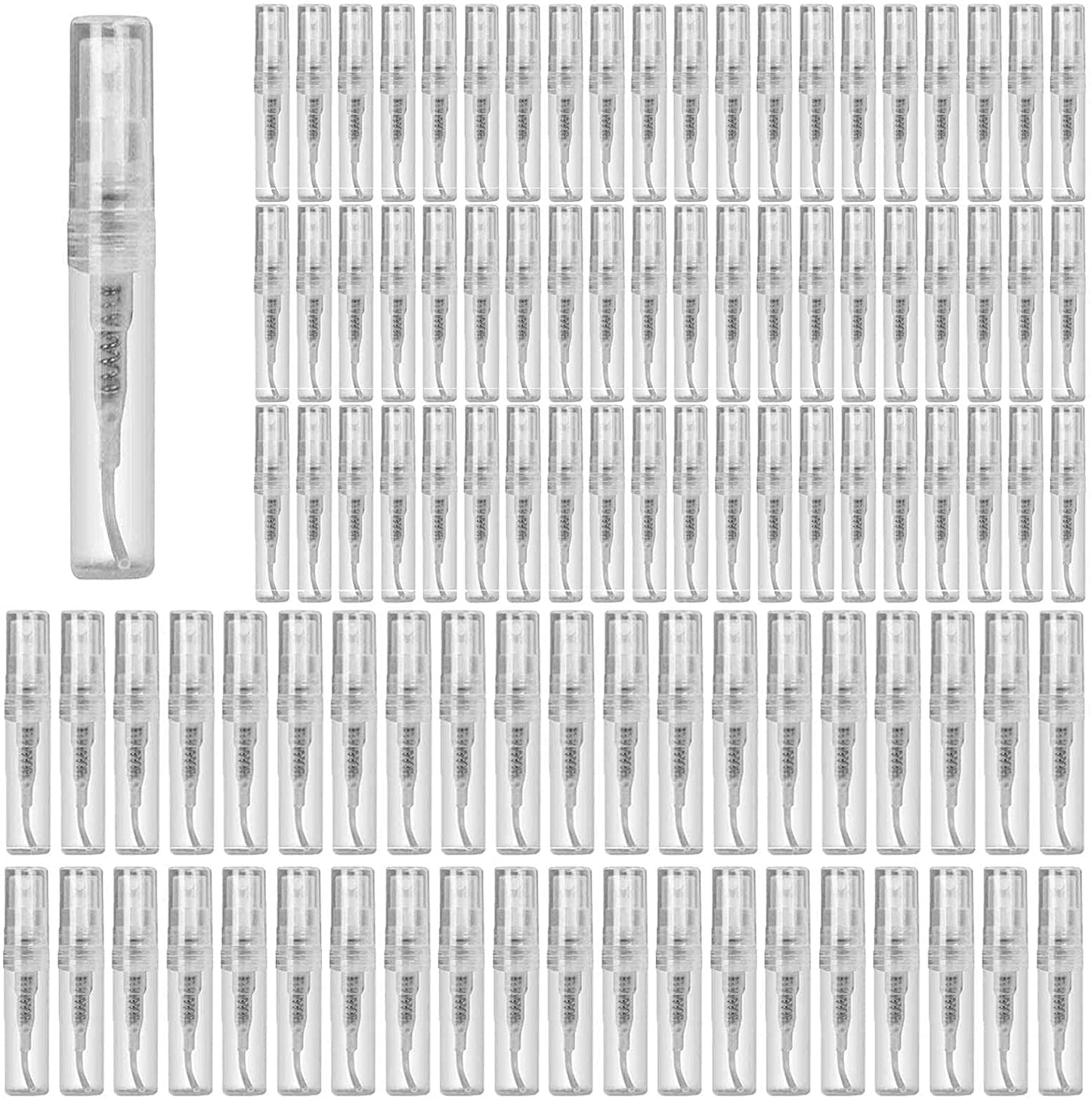 Morningrising Mini Perfume Bottle 4ml 100pcs, Small Refillable Spray Bottle, Perfume Mouthwash Bottle for Cleaning, Travel, Essential Oils