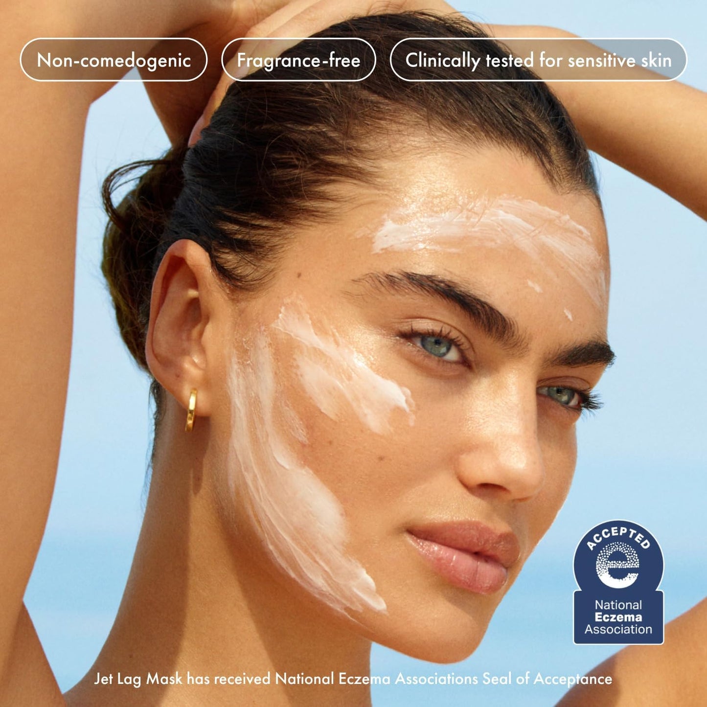Summer Fridays Mini Jet Lag Mask - Hydrating Overnight Face Mask, Moisturizer + Eye Cream - Enriched with Hyaluronic Acid, Niacinamide, + Antioxidants - Multitasking Travel Size Skin Care (1 Oz)