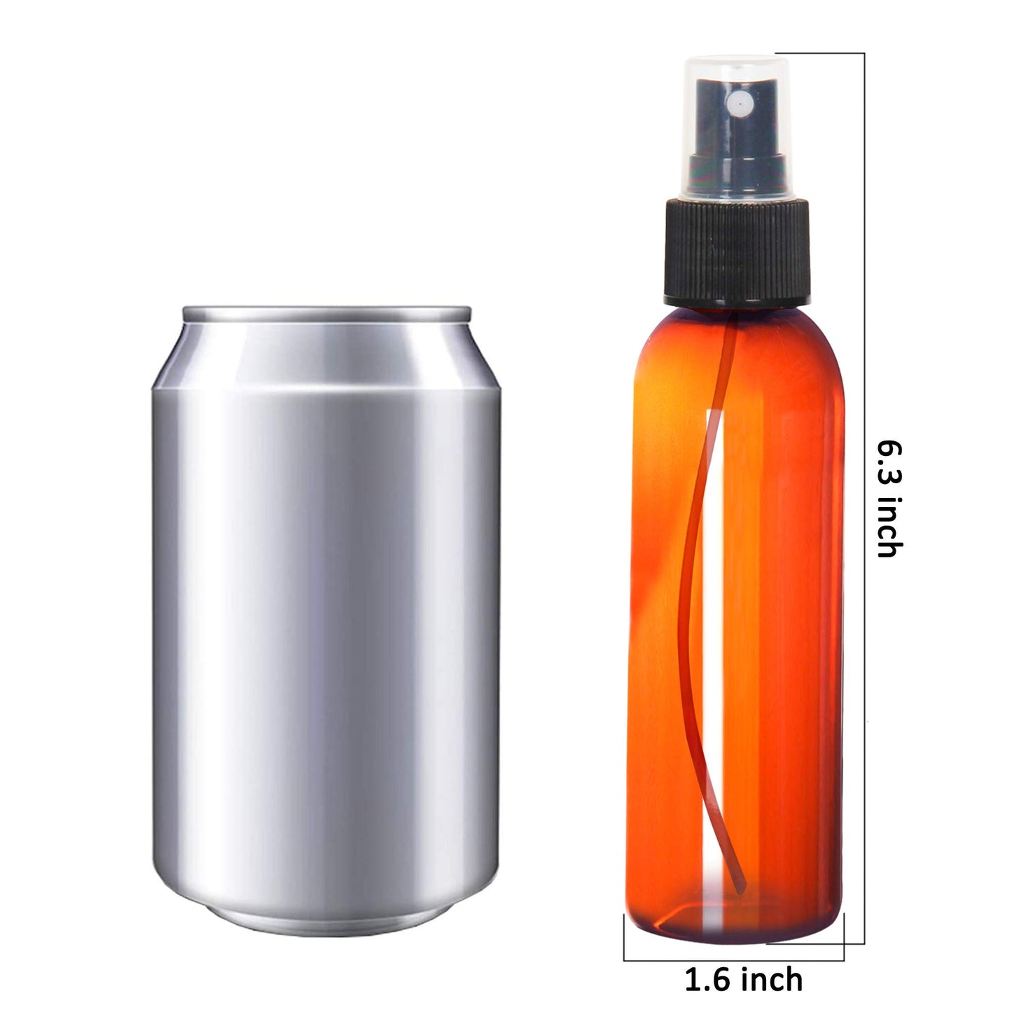 Youngever 10 Pack Spray Bottles 4 Ounce, Refillable Plastic With Lids, Empty Fine Mist Mini Travel Bottles (Amber)
