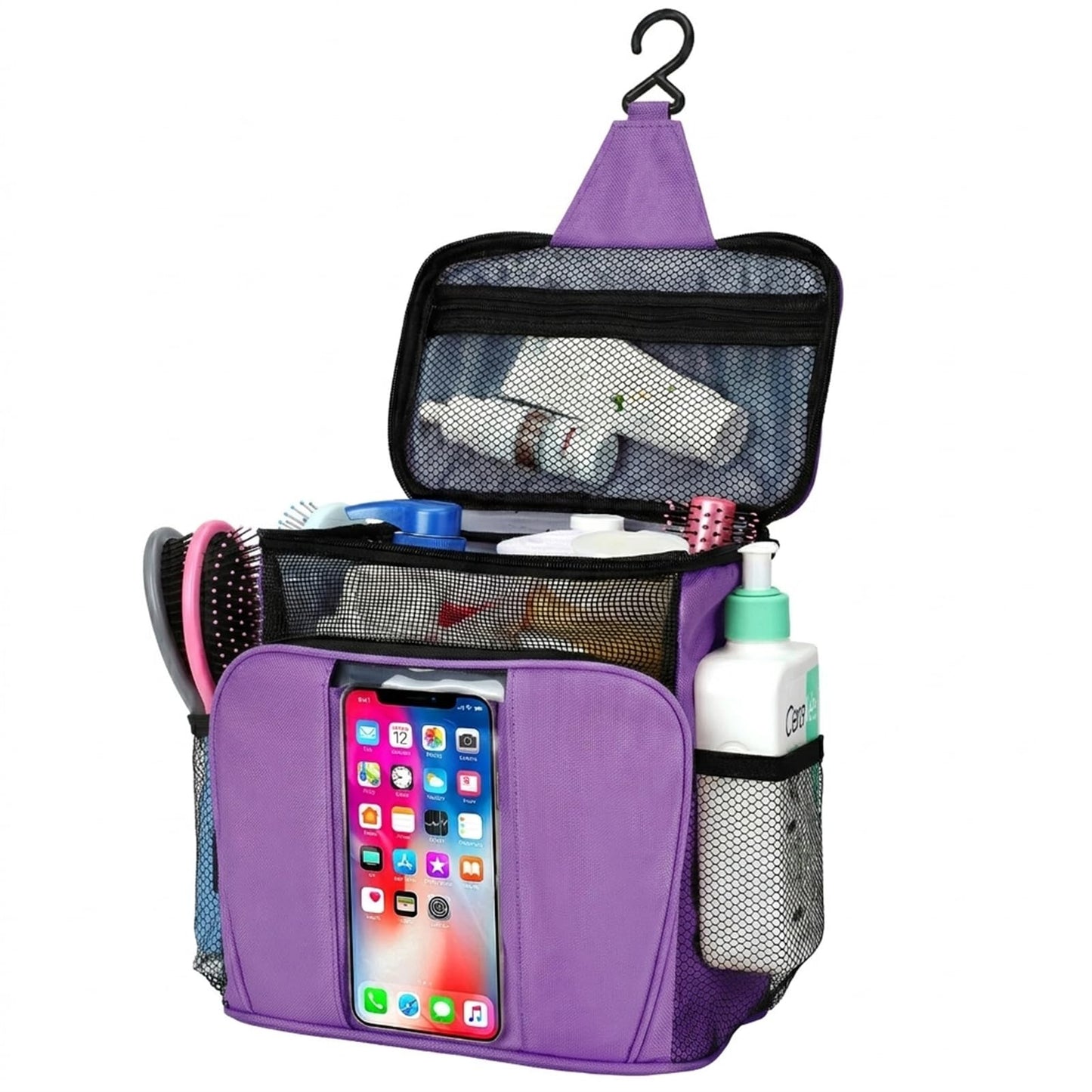 BAIMAY Travel Toiletry Bag for Women, Large Makeup Organizer for Full-Sized Toiletries Gifts for Women-Purple