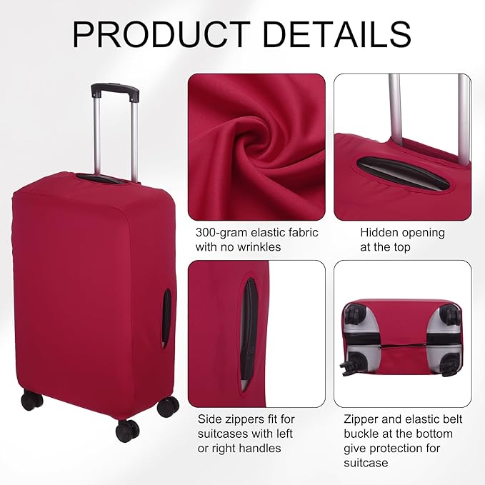 uxcell Travel Luggage Cover, Washable Suitcase Covers for Luggage Anti-scratch Suitcase Protector Elastic Baggage Protective, Fits 26-28 Inch Suit Case, Wine Red