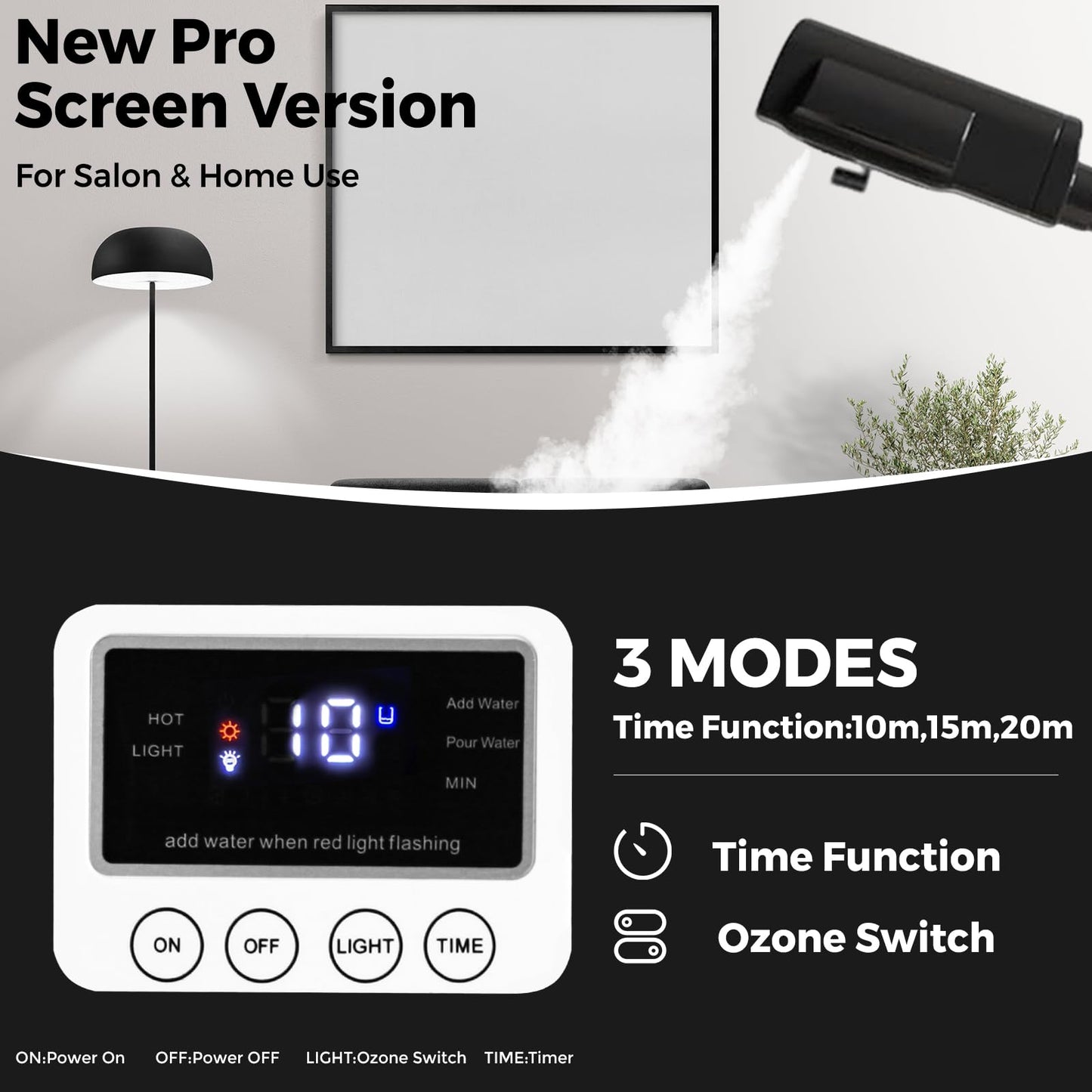 Hovinke Facial Steamer for Estheticians, Timer Function & Hot Mist, Vaporizador Facial Steamer Professional On Wheels for Home Use & Spa Salon Skin Cleasning