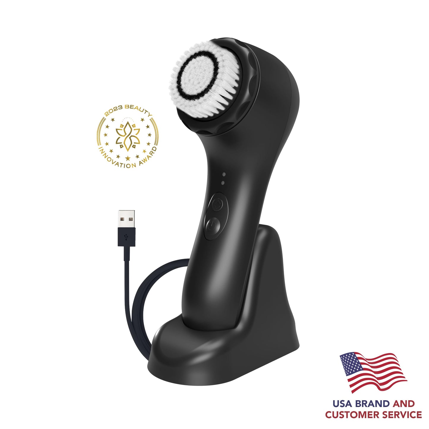 Spa Sciences - NOVA - Sonic Cleansing Brush with Bristles & Infusion System – Anti-Aging Facial Exfoliating, Waterproof, and USB Rechargeable