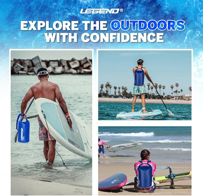 Legend UltraSEA Waterproof Dry Bag 5L/10L/20L/30L - Drybag Waterproof Bag for Kayaking, Swimming & Travel, Roll Top Floating Dry Bag, Lightweight Dry Sack for Boating, Rafting and Beach - 20L Blue