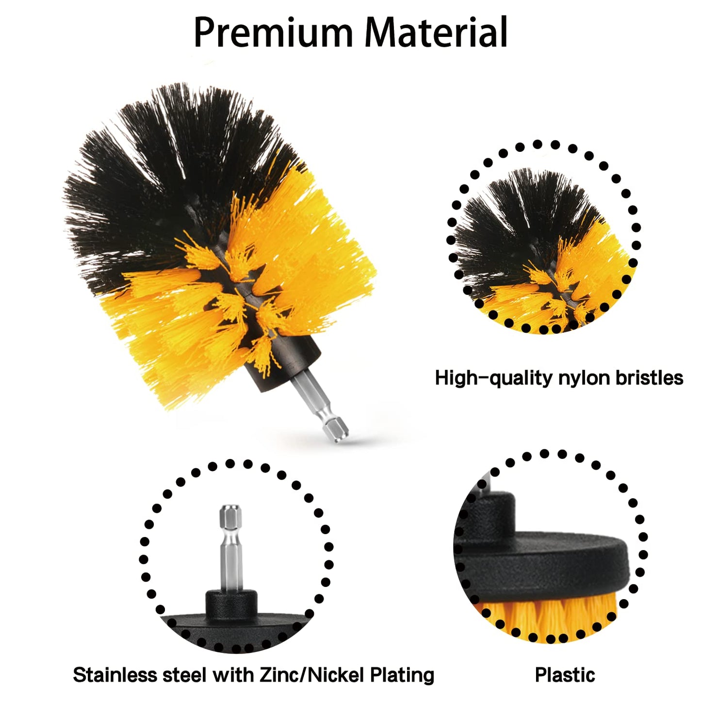 8 Pack Drill Brush Attachment Set,1/4in Power Scrubber Brush + Extend Long Attachment,Multi-Purpose Brush Drill Attachment, Power Cleaning Scrub Brush for Bathroom, Tub, Tile, Corner