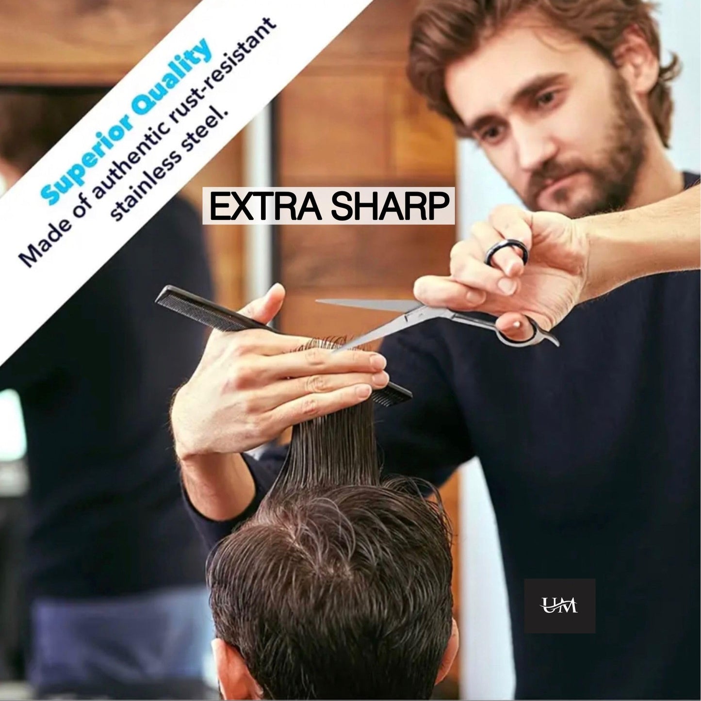 UM Supplies Scissors 7.5 | Premium Barber Shears For Hair Cutting | Multiple Purpose Cutting Scissors | Haircut Scissors For Salon I Women | Mens | kids I Pets
