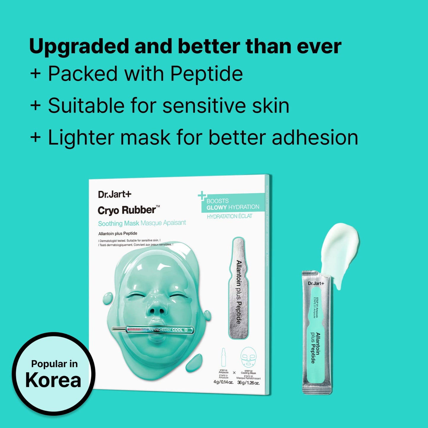 Dr.Jart+ Cryo Rubber Soothing and Cooling Korean Face Mask with Allantoin and Peptides | Korean Skin Care