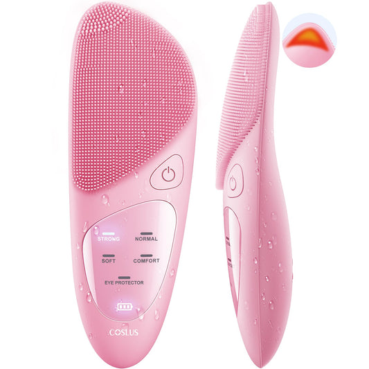 COSLUS JMY05 Facial Cleansing Brush Silicone Face Scrubber: Waterproof Rechargeable Face Wash Brush, 4 Cleansing Modes, Electric Face Exfoliator for Men Women Cleaning, Exfoliating, Massaging