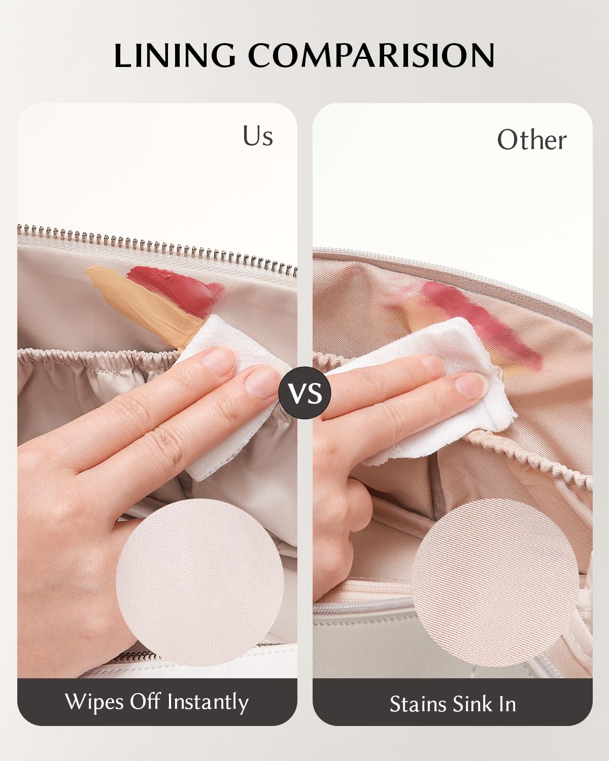 EACHY Travel Makeup Bag, 2.0 Cosmetic Bag for Women, Waterproof PU Leather,Flat Open Portable Toiletry Bag for Skincare, Brushes & Travel Essentials