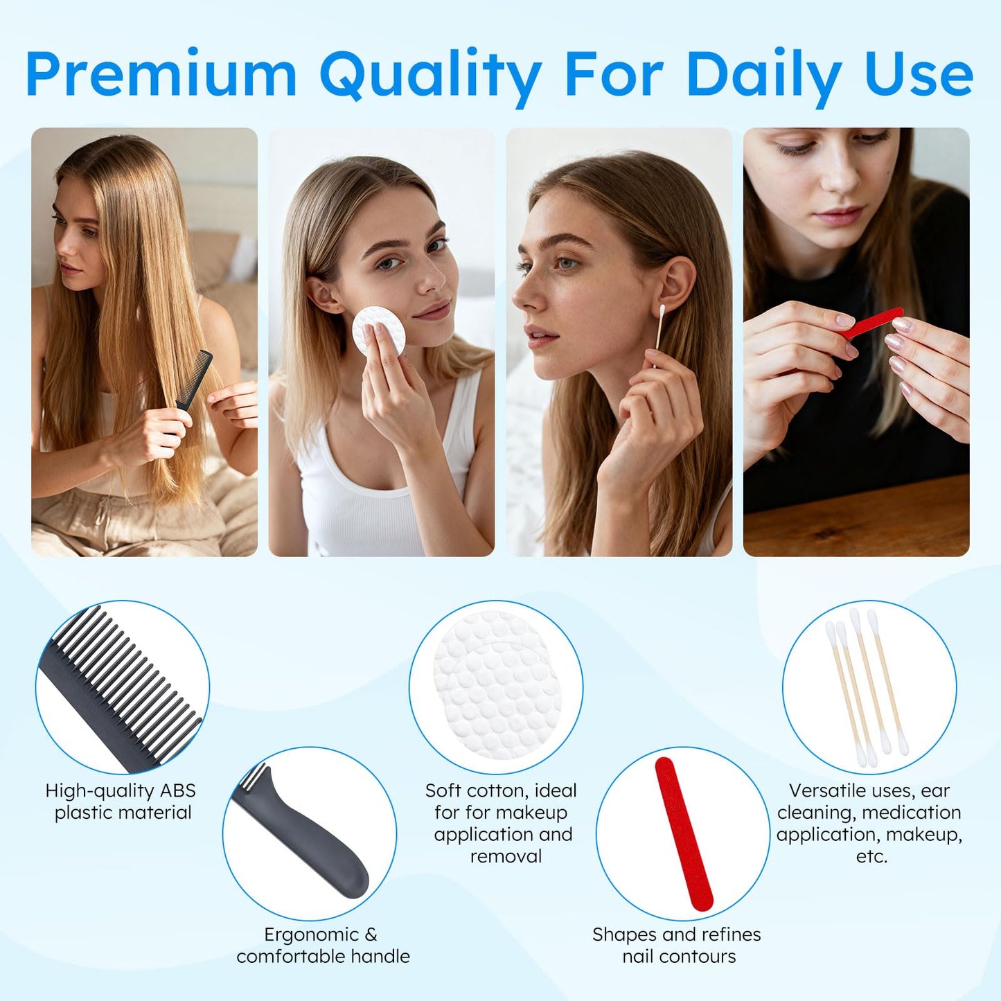 LLHQAMT Hygiene Kits and Bulk Convenience Kits Feature Double-Sealed Individual Packaging. Personal Hygiene Kits are Suitable for Hotels, Camping, Home Use, and Travel (50-Pack)