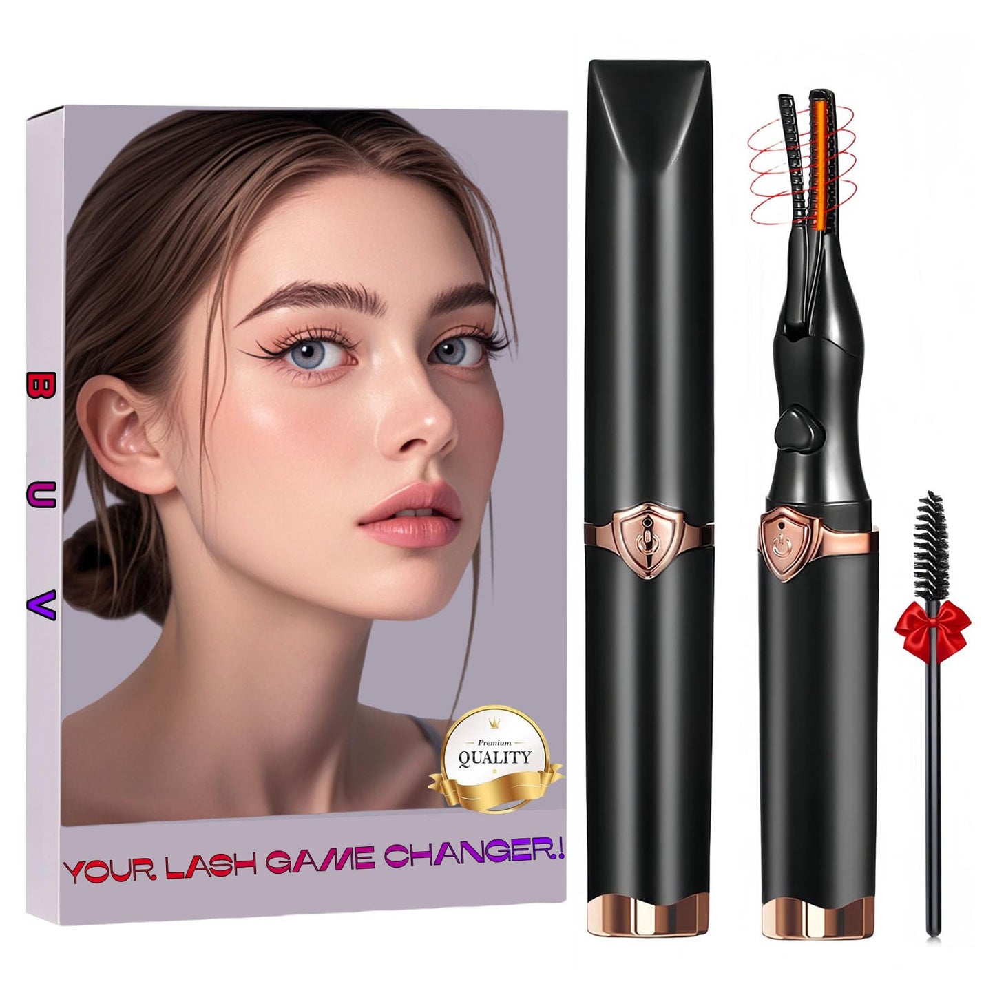 Heated Eyelash Curler - 2 in 1 Clip-Type Eyelash Curlers - Electric Eyelash Curler Rechargeable for 24H Long Lasting, 3 Heating Modes, 8S Fast Heating, Makeup Tool Gifts for Women Girls, Black