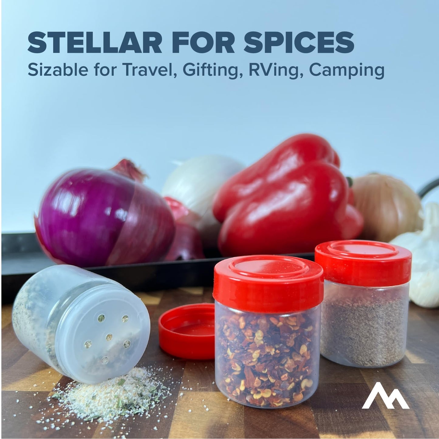 Pinnacle Mercantile Plastic Spice Jars, 9 Pack 1 Oz Mini Spice Jars Plastic With Sifter Lids, Red Caps, Food Safe Glitter Containers For Kitchen And Craft Storage