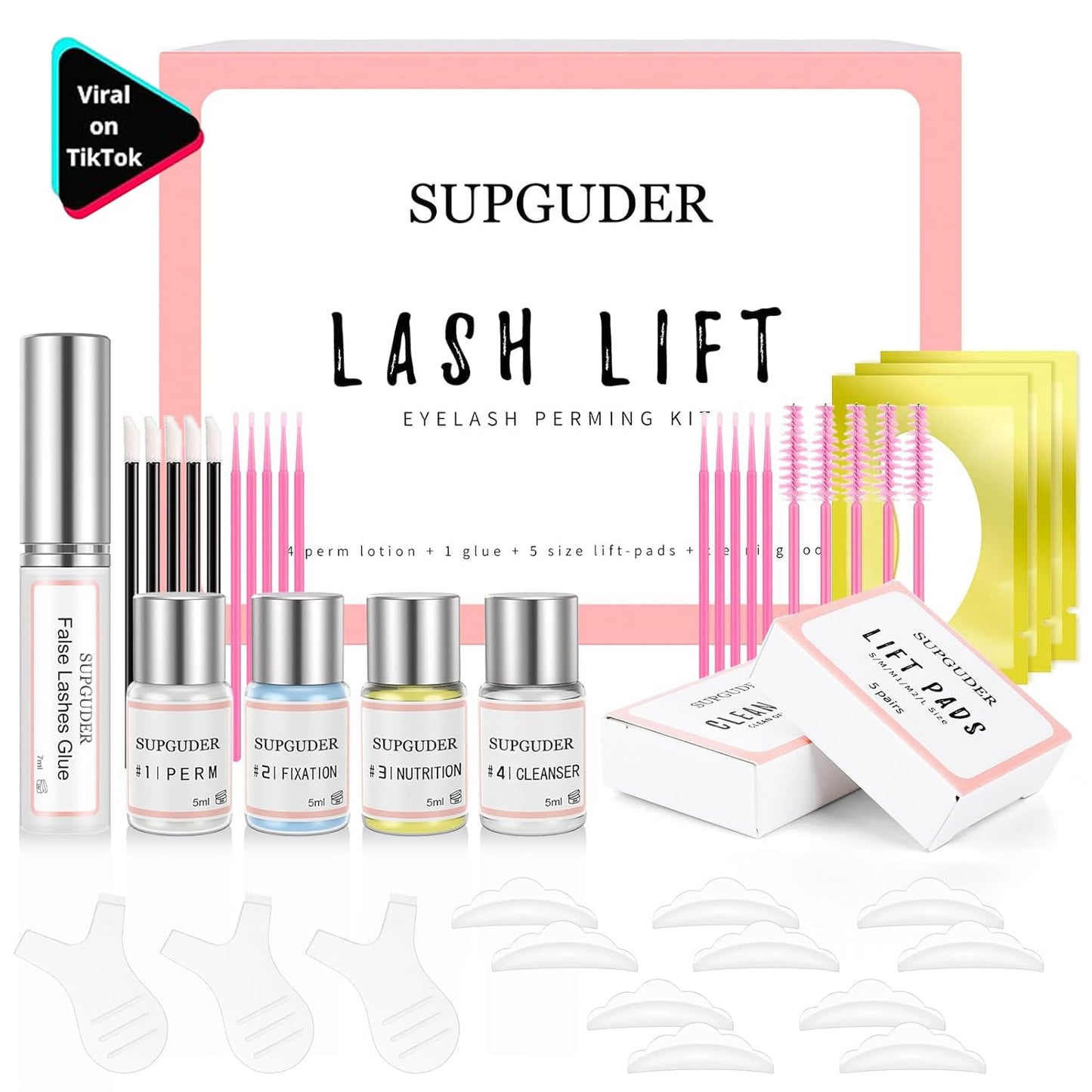 2026 Upgraded Lash Lift Kit for Perming,Curling and Lifting eyelashes,Semi-Permanent Salon Grade Supplies for Beauty Treatments,Includes Eye Shields,Pads and Accessories