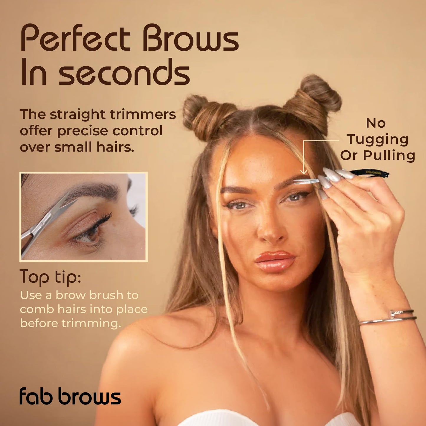 Soft Grip Eyebrow Trimmers | Brow Scissors for Women and Men | Precise & Sharp | Stainless Steel Tip Beauty Scissors | Eyebrow Grooming & Shaping | Brow Care | Eyelashes, Beard, & Nose Hair Trimmer