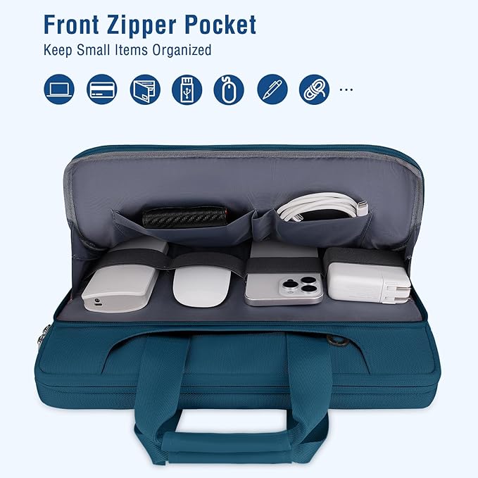 MOSISO 360 Protective Laptop Shoulder Bag Compatible with MacBook Air/Pro, 13-13.3 inch Notebook, Compatible with MacBook Pro 14 inch M5 M4 M3 M2 M1,Matching Color Sleeve with Belt, Teal Green