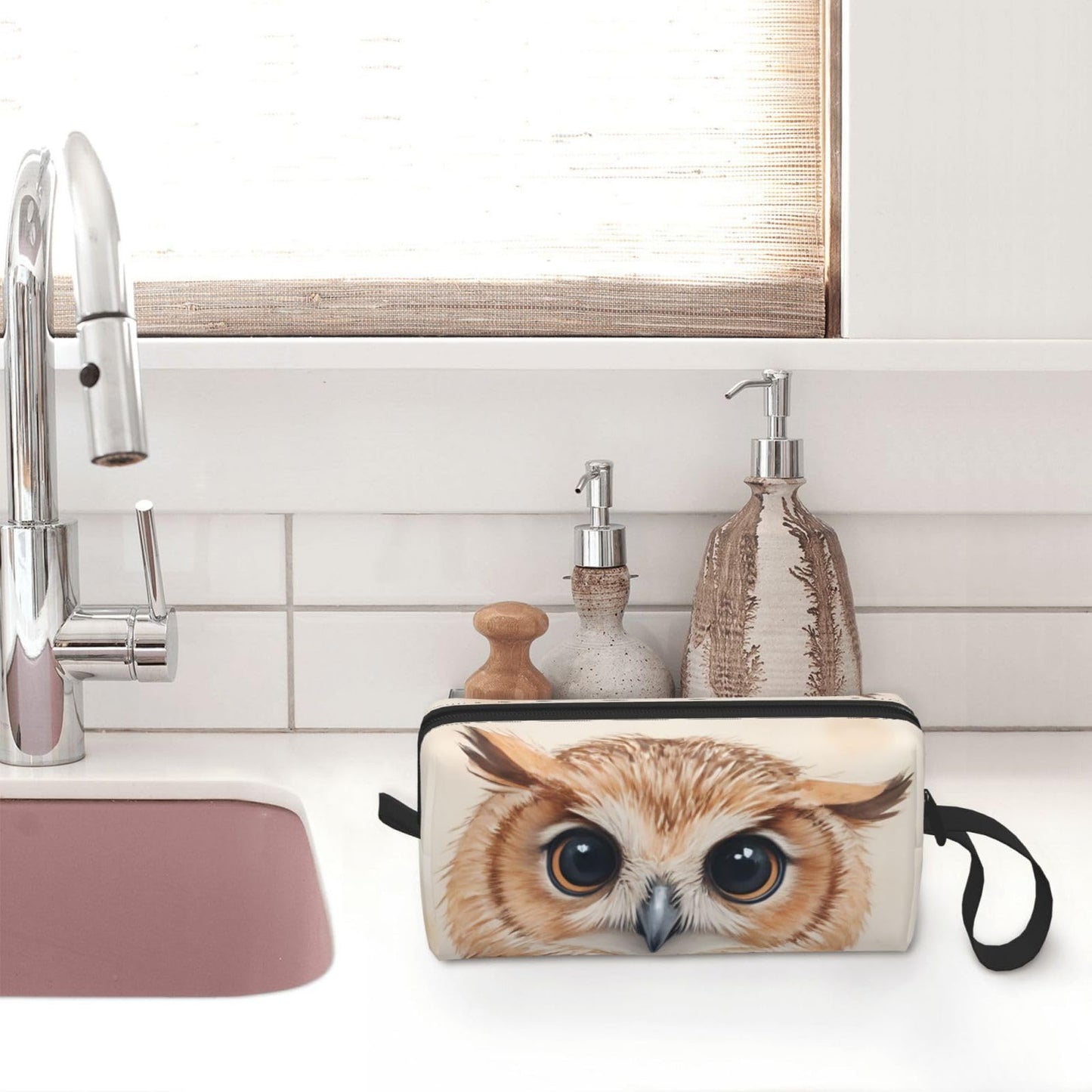 OLUSENMO Owl Makeup Bag Small Compact