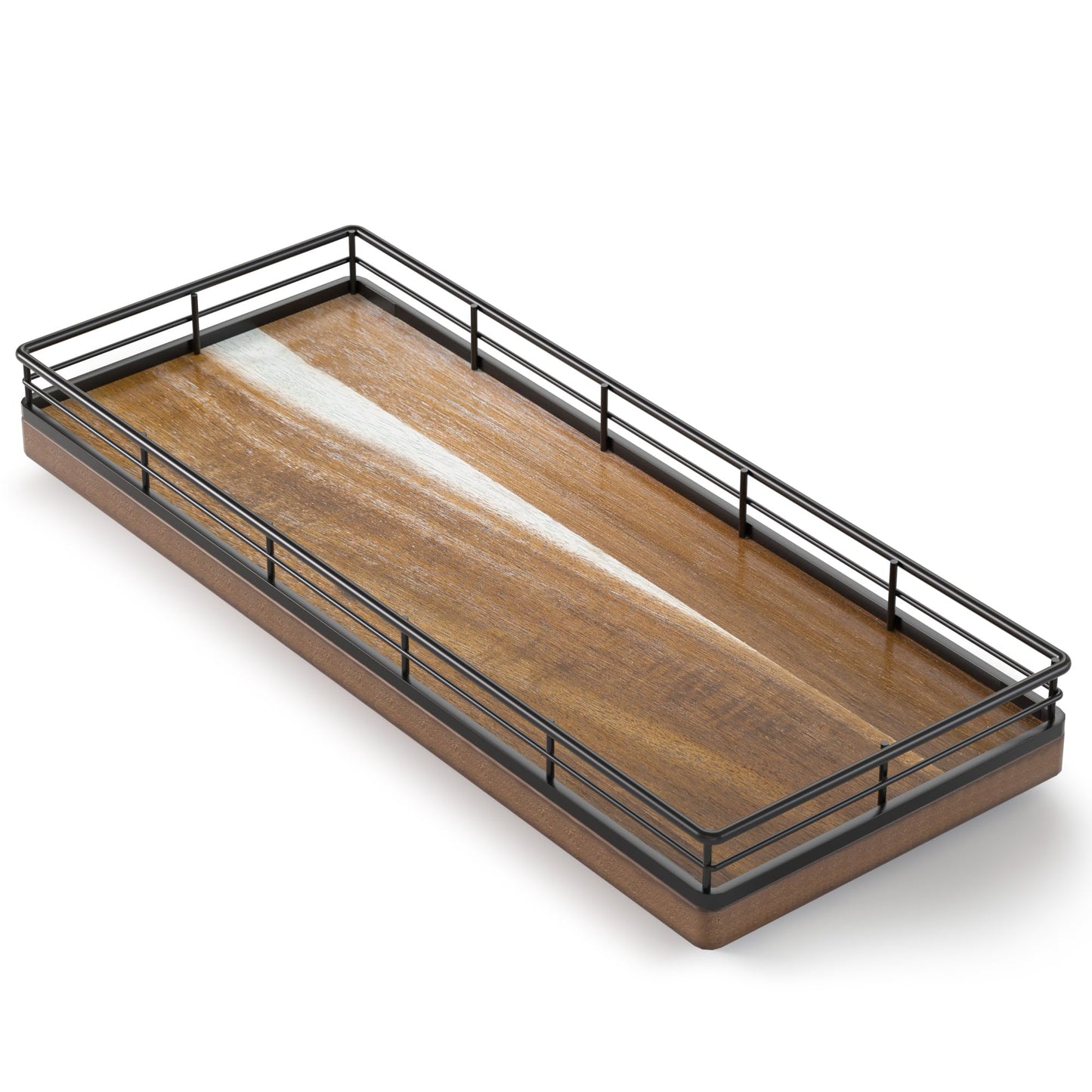 Acacia Wood Bathroom Vanity Tray, 11" L Small Countertop Tray for Dresser, Table, Kitchen Counter, Coffee Bar