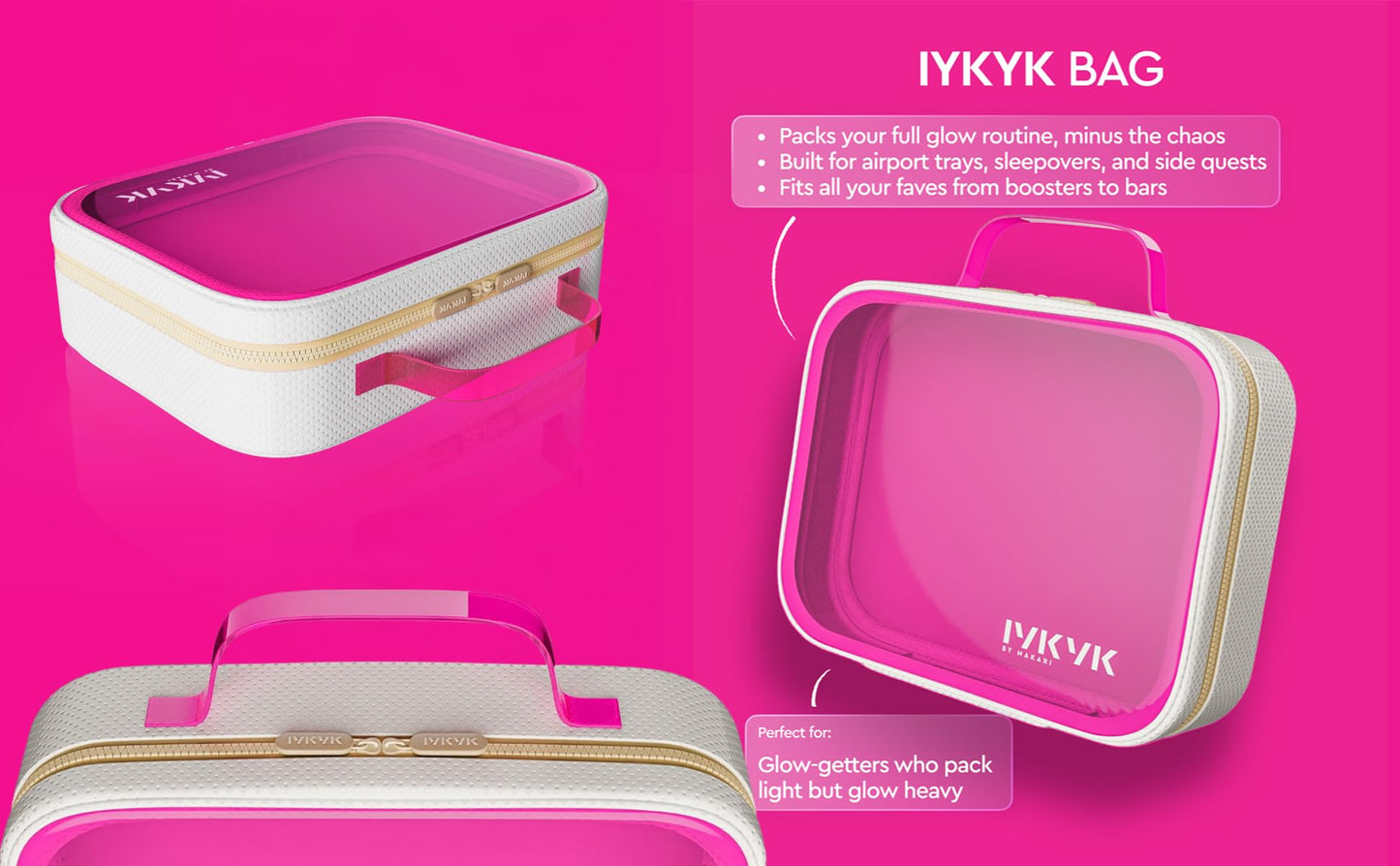 MAKARI IYKYK Cosmetic Bag | Sleek Makeup & Skincare Travel Pouch | Stylish Organizer for Beauty Essentials | Gift-Ready Accessory