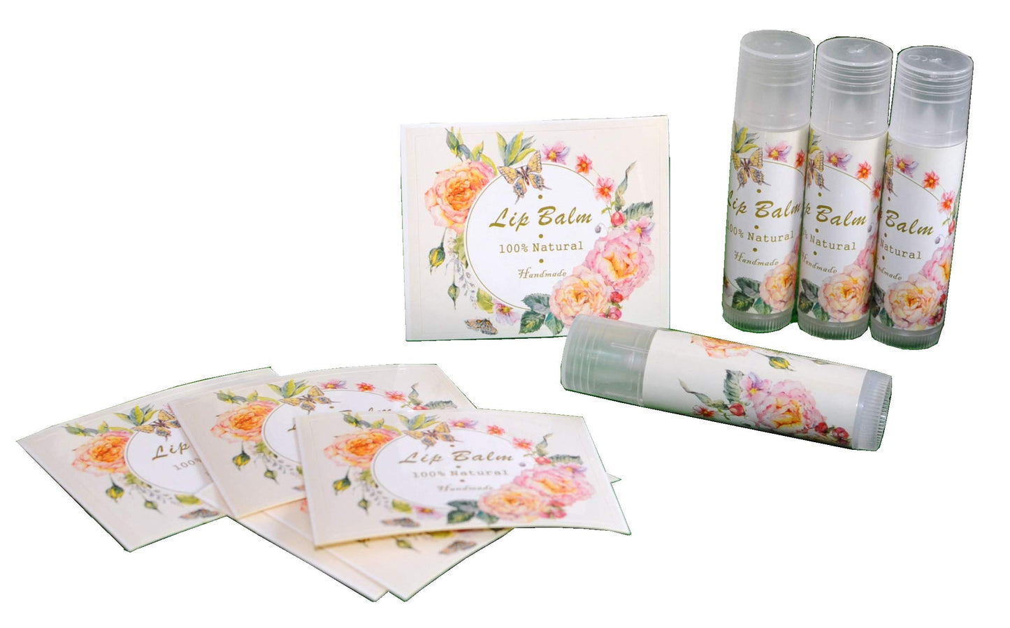 ZZYBIA Assorted T5 50pcs Lip Balm Labels - Paper Stickers for Lip Balm Containers