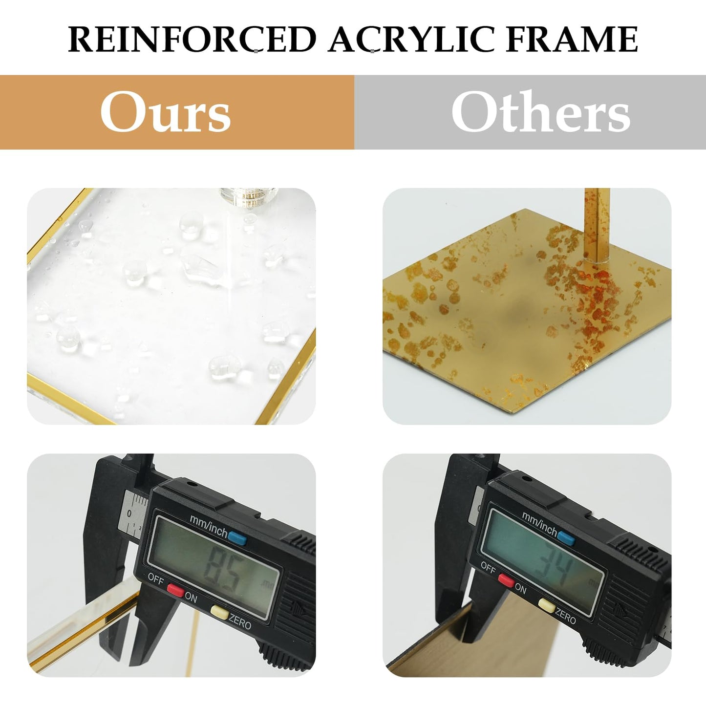 Acrylic Purse Display Stands, 14"-24" Adjustable Height Handbag Holder, Clear Purse Rack Stands for Closet Retail, Durable Gold Trim Hanging Bag Wallet Jewelry Necklace Organizer Stand(PATENT PENDING)