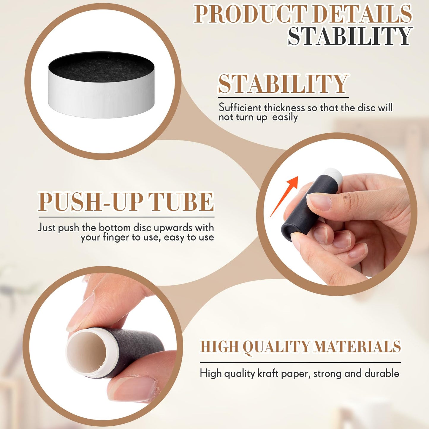 Fuyoooo 25 Pcs 5g Paperboard Lip Balm Tubes Empty Cardboard Lipstick Tubes Deodorant Sticks Empty Refillable Gloss Perfume Container for DIY for Lipstick Deodorant Solid Perfume (Black)