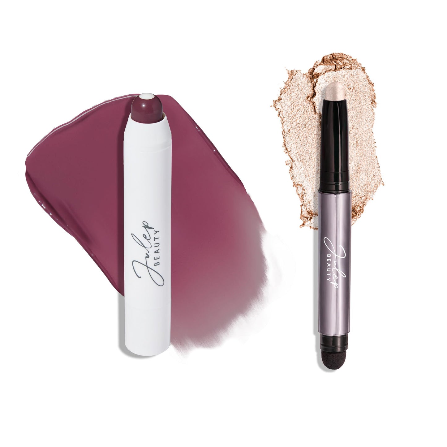 Julep Eyeshadow 101 Crème to Powder Waterproof Eyeshadow Stick, Pearl Shimmer Julep It's Balm: Tinted Lip Balm + Buildable Lip Color - Grape Jelly