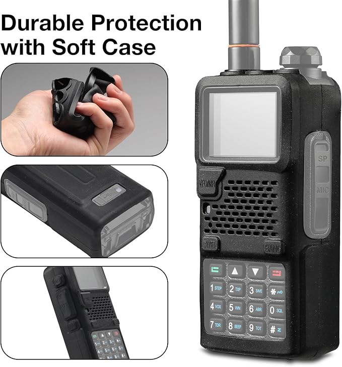BAOFENG UV-5RM Plus 10W Ham Radio Handheld, Dual Band Two Way Radio Long Range, NOAA FM Airband Receiver, with Soft Case, Programming Cable, 2500mAh Battery USB-C Port, Chirp Compatible (2 Packs)