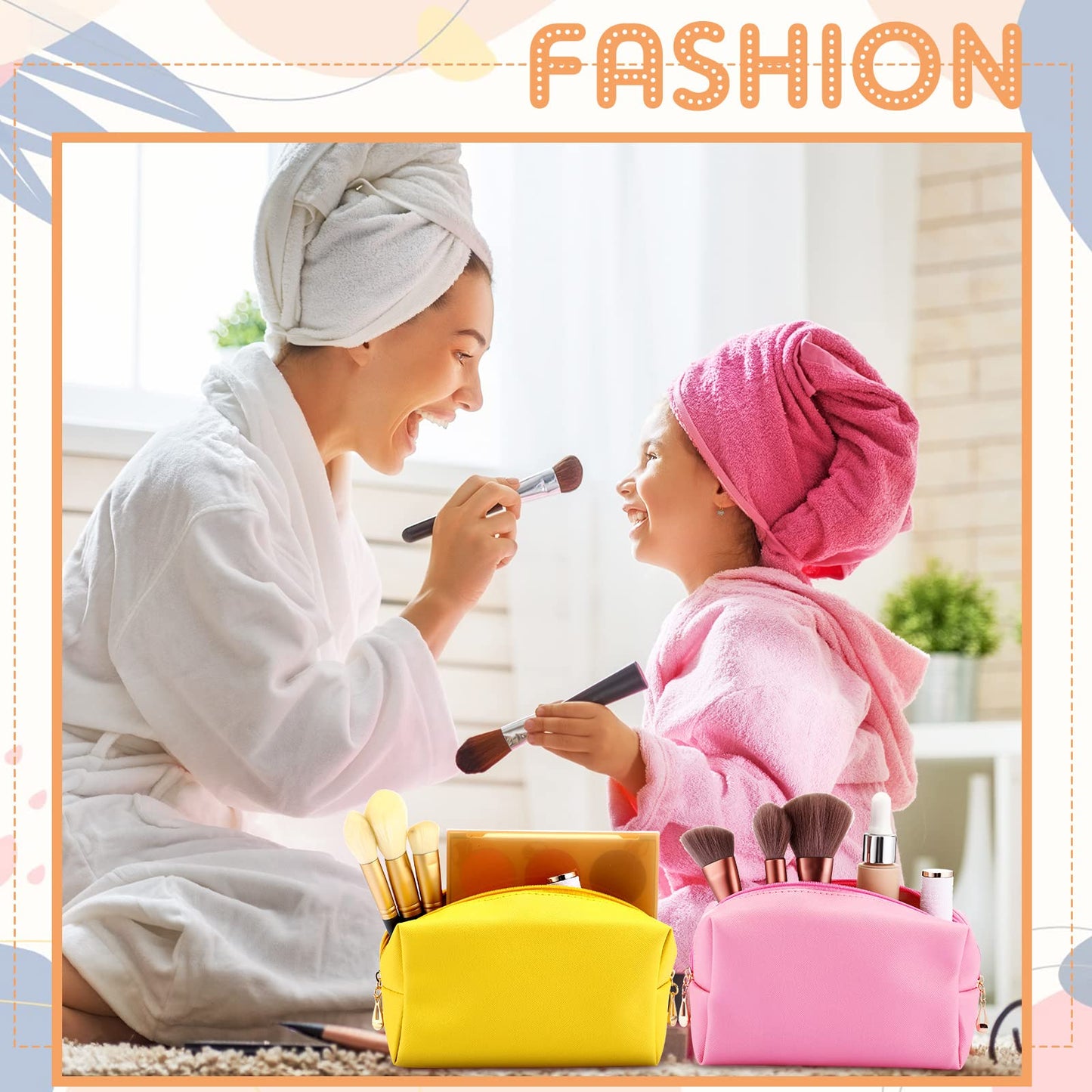 Kigeli Aesthetic Makeup Bags PU Leather Cosmetic Pouches Waterproof Plain Toiletry Bags Makeup Pouches Bulk for Women Party Gift Travel Storage Organizer(Macaron,7.1 x 2.8 x 4.3 in)