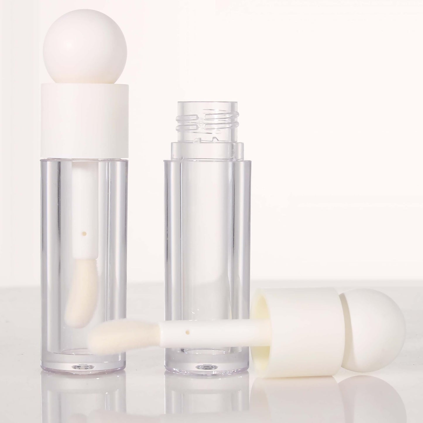 COSIDEA 16pcs Empty 5ml white lip gloss tubes with big wand large 0.17 oz deo foot brush lipgloss tube container for lip oil