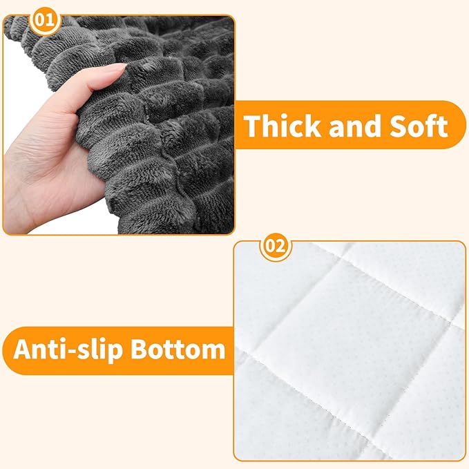 Dog Car Seat Covers for Back Seat, Dog Bed for Car, Car Seat Protector, Fit for Backseat Extenders, Non-Slip Soft Durable for Cars Trucks and SUVs(Grey,50x24.6 inch)
