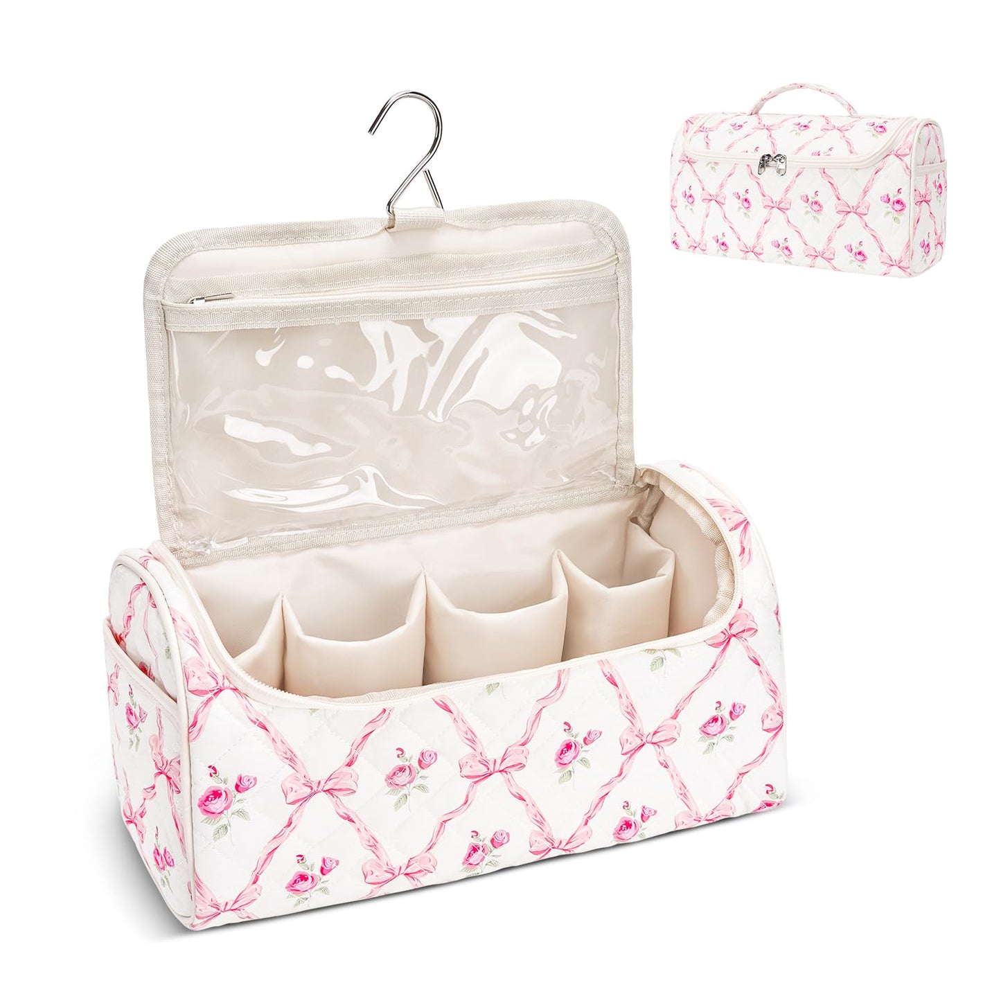 idoltimes Quilted Hair Tools Travel Bag, Cute Portable Organizer Case with Hanging Hook, Compatible with Dyson Airwrap Styler,Hair Curler Accessories