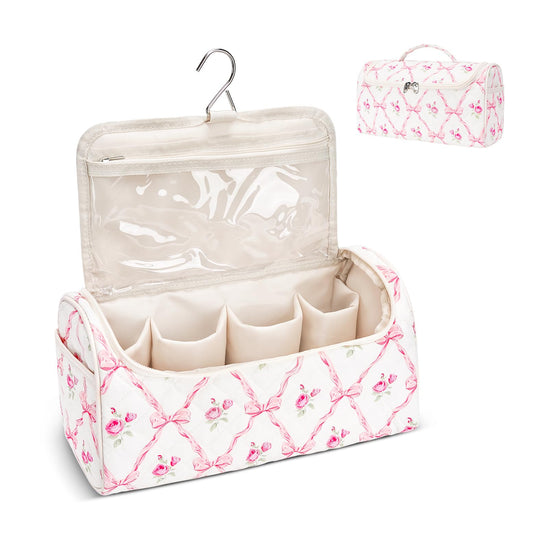idoltimes Quilted Hair Tools Travel Bag, Cute Portable Organizer Case with Hanging Hook, Compatible with Dyson Airwrap Styler,Hair Curler Accessories