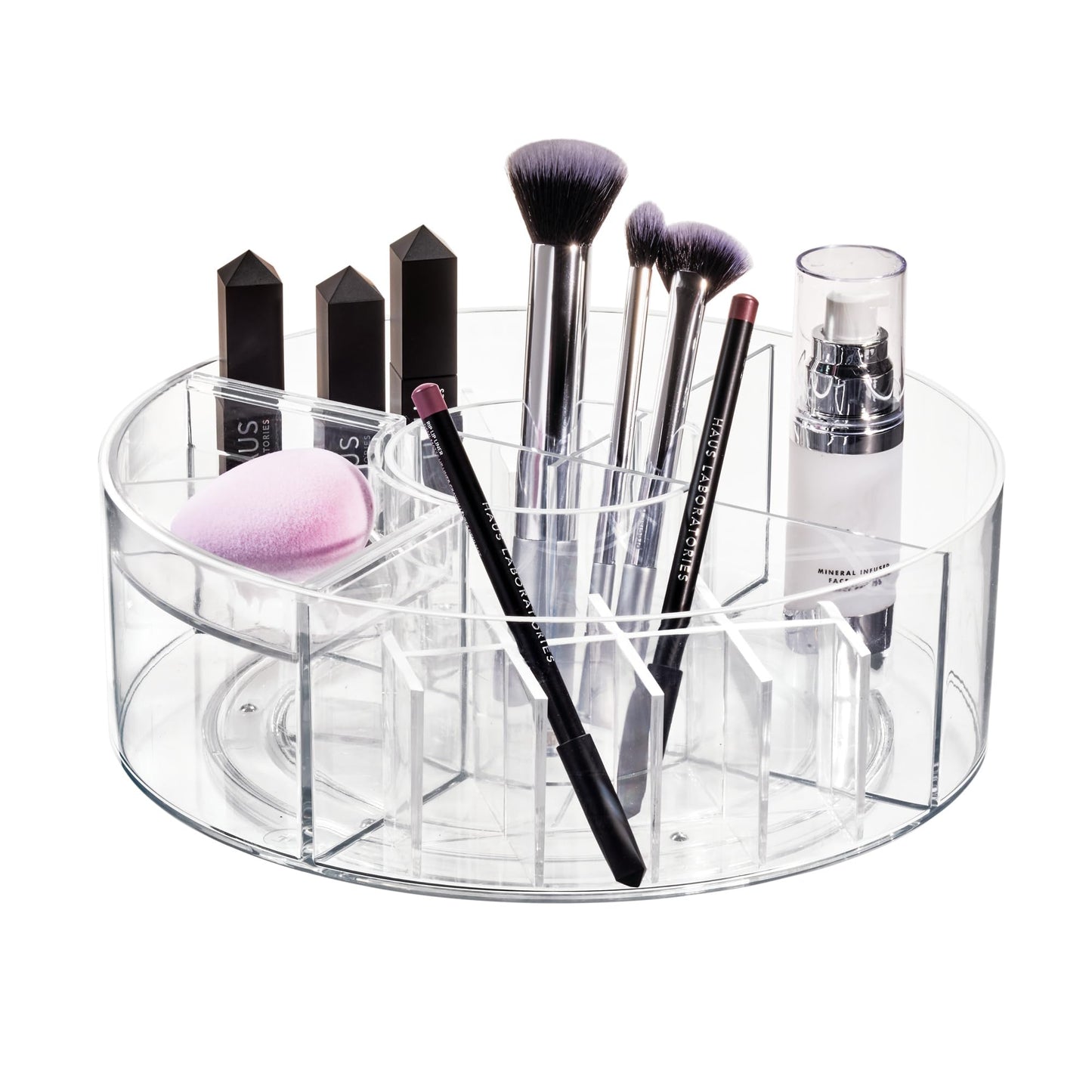 iDesign The Sarah Tanno Collection Lazy Susan Spinning Cosmetic Organizer, Clear 7.7" x 7.7"