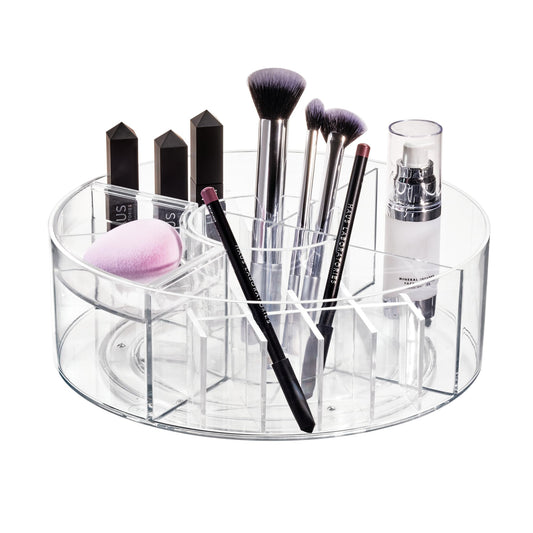 iDesign The Sarah Tanno Collection Lazy Susan Spinning Cosmetic Organizer, Clear 7.7" x 7.7"