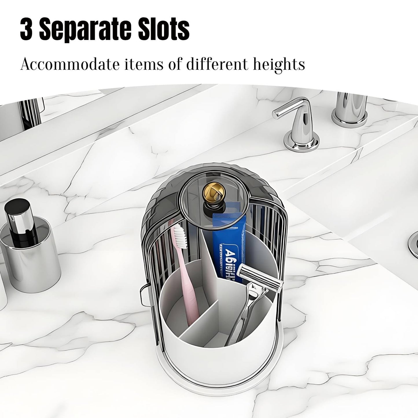JEESA Dustproof Toothbrush Holder Organizer with Drainage, Grey