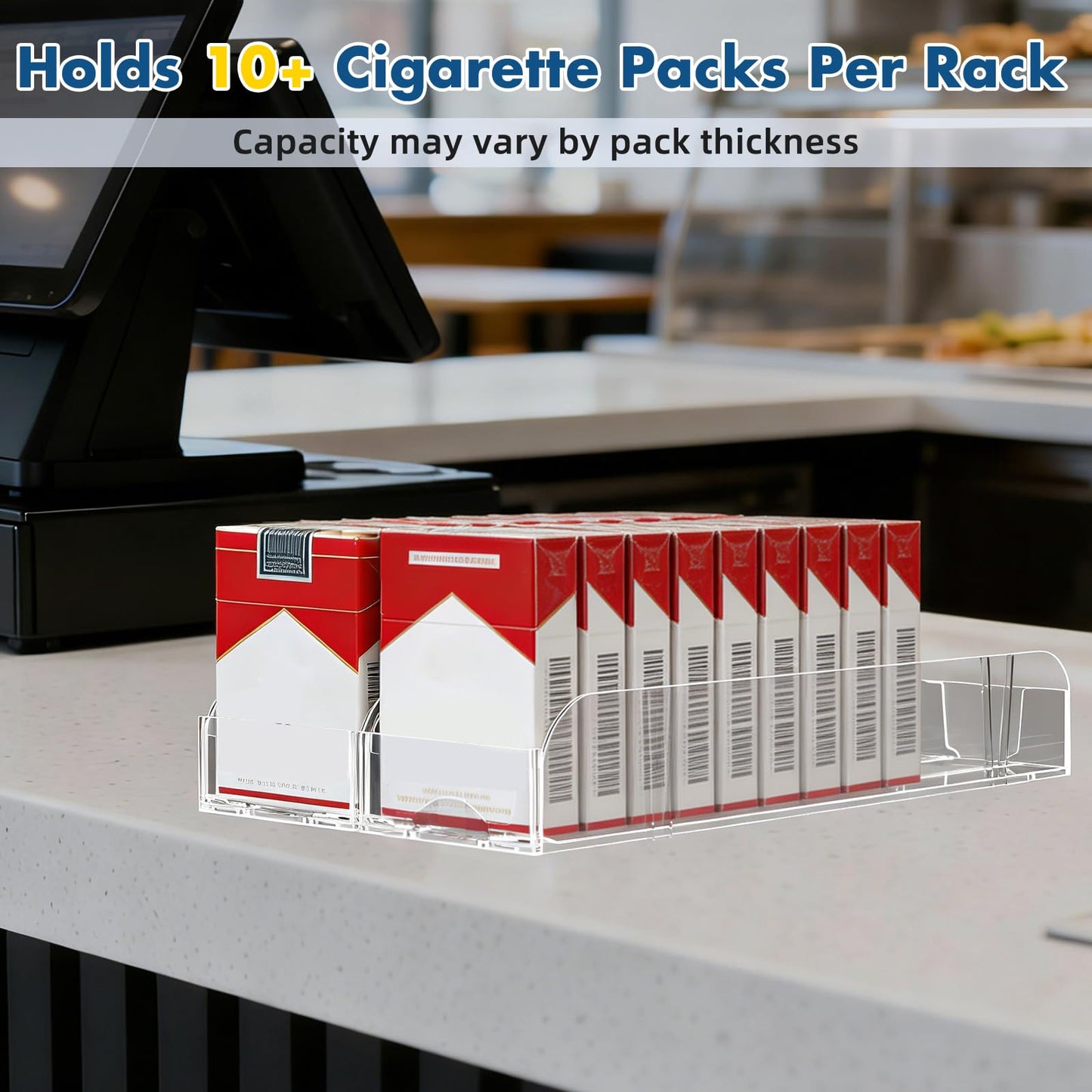 10 Pack Automatic Pusher Display Rack, Store Display Shelf and Case Stand, Space Saving Organizer for Retail Stores and Supermarkets