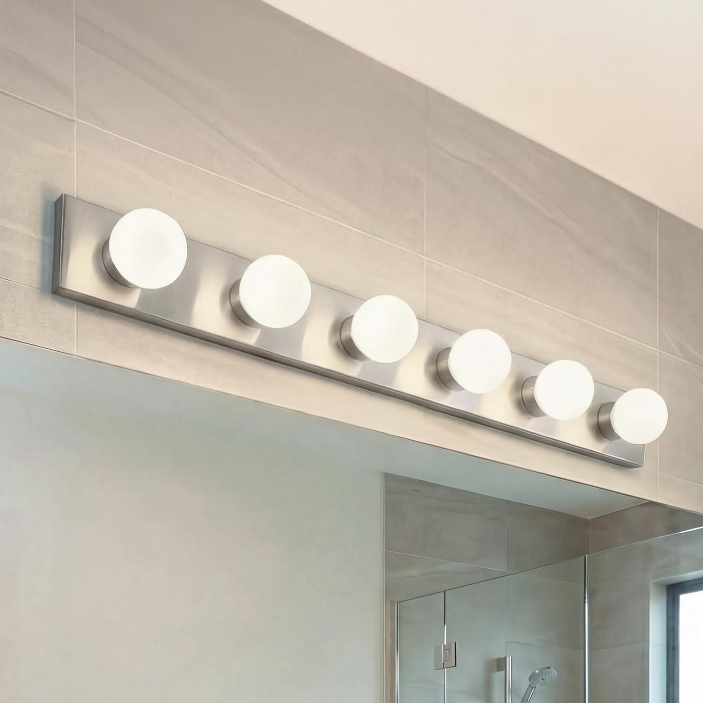 Kichler 626NI 36" Bath Bar 6-Light Vanity Light Fixture with Brushed Nickel Finish for Bathroom over Mirror, Traditional Style Lighting (36" L x 4.25" H), 626NI