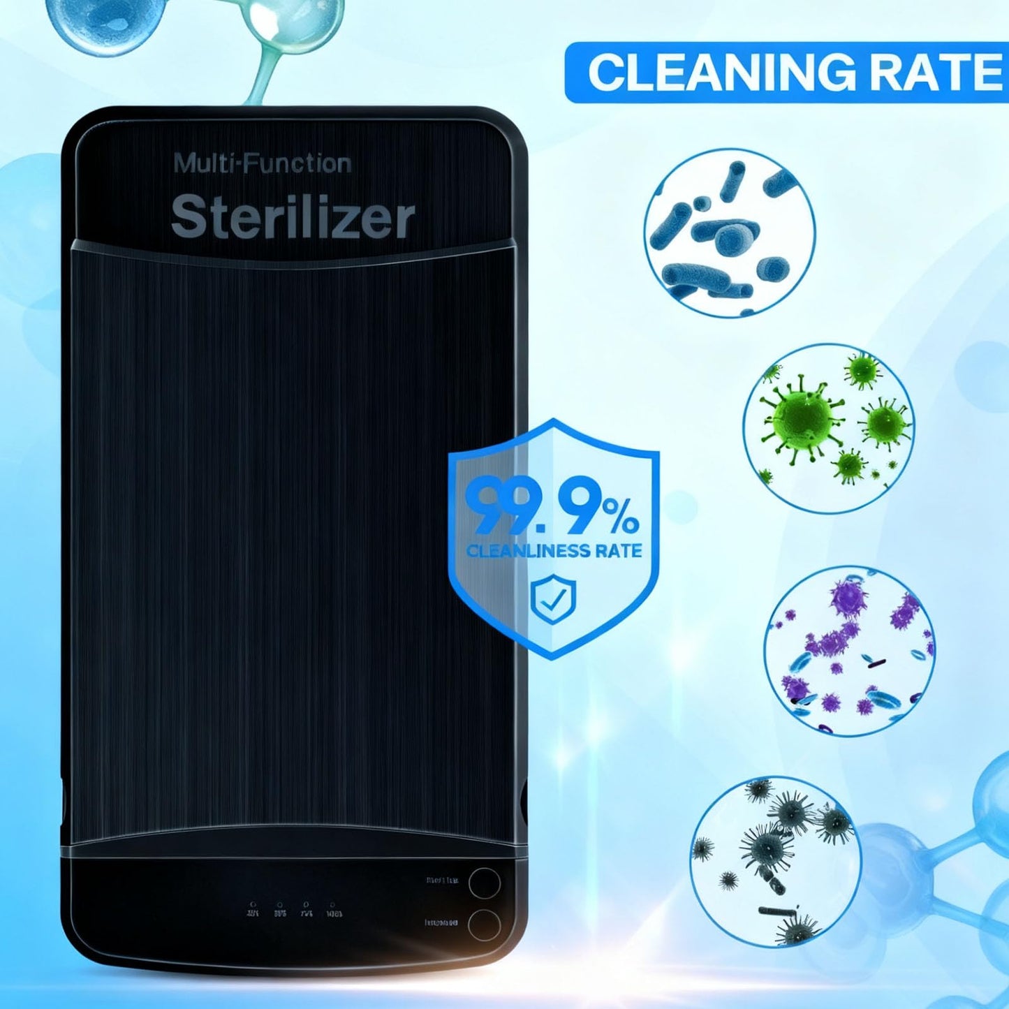Nail Tool Sterilizer Box, ALLGLAM Portable Sterilizing Box for Nail Manicure Tools, Beauty Tweezers, Tattoo,Mobile Phone Cleaning (Black)