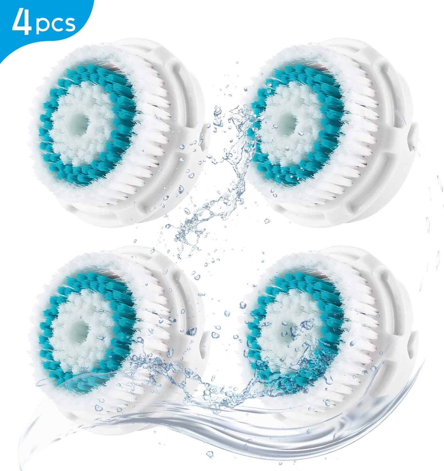 benvesa Deep Pore Replacement Brush Heads – Compatible with Clarisonic Mia 1, Mia 2, Mia Fit, Alpha Fit, Smart Profile Uplift – 4 Pack
