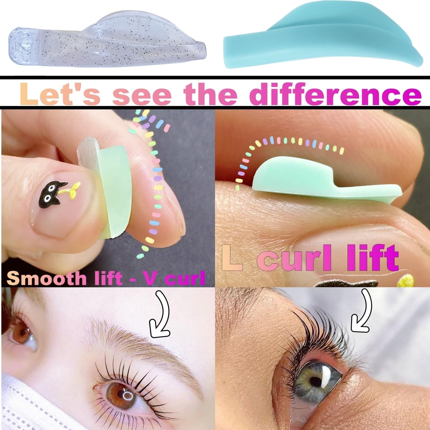 Lash Lift Shields C Curl 4 Size Lifting Pad Rapid Lifting Eyelash Shield Shiny Perm Rods Make Cat Eye Curl Flexible Pads Extreme Rod 100 Use Elastic Lami Perming Roller Big Pad For Long Eyelashes